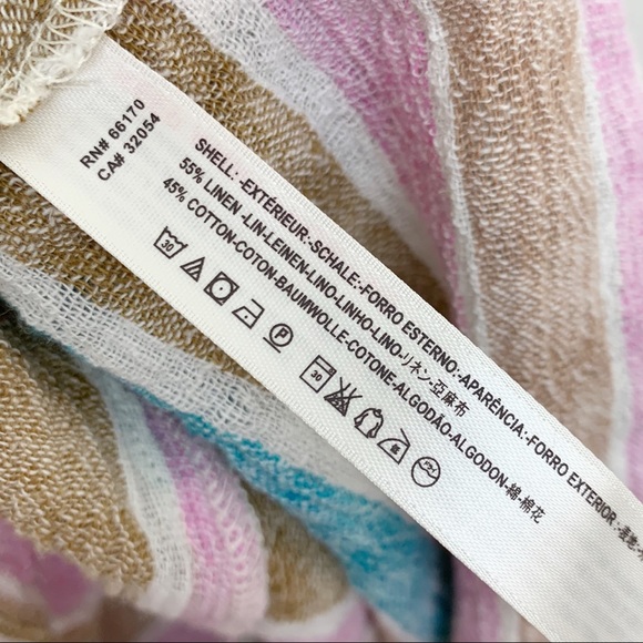 FREE PEOPLE Oversized Striped Tunic Top S Linen - Picture 6 of 6